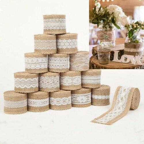 Hessian Lace Ribbon Jute Burlap Rustic Chic Wedding Christmas Vintage Craft DIY