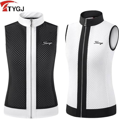 Summer Womens T-Shirt Sleeveless Golf Clothing Polo Shirt Slim Mesh Breathable Simple Vest Outdoor Sports Tops