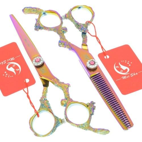 Meisha 6 inch High Quality Hair Scissors Dragon Handle Professional Barber Hairdressing Cutting Thinning Styling Shears A0092A