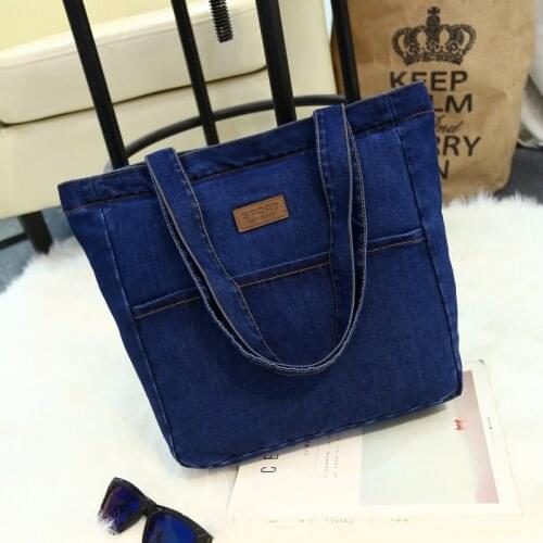 Fashion Women Canvas Handbags Designer Ladies Denim Blue Shoulder Bags Tote High Quality Large Capacity Handbag 2021 summer new