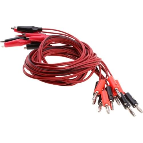 5PCS Banana Plug to Alligator Clip Test Lead Set, 4mm Soft Silicone Test Cable for Multimeter
