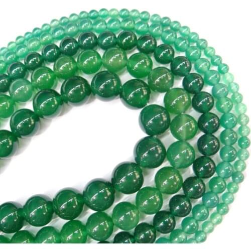 Wholesale 15" Strand Natural Gem Stone green Agates Loose Beads 4 6 8 10 12 MM Fit DIY Bracelet Necklace For Jewelry Making