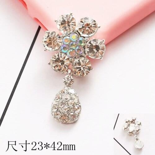 Flat back 6 petals dangling plum blossom rhinestone alloy DIY materials #RA2020002