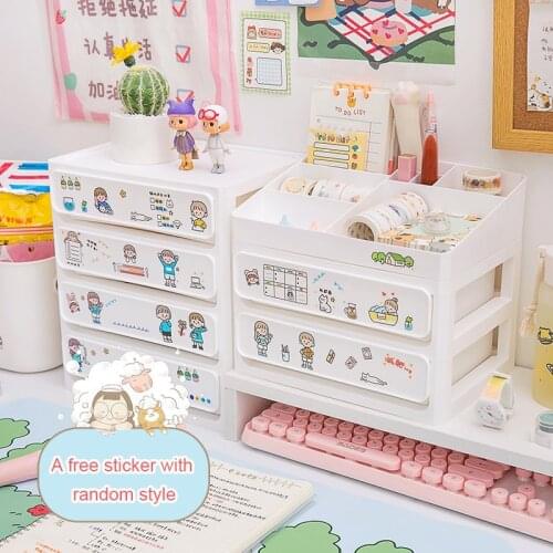 Dust-proof Multi-layer Drawer Type Cosmetic Debris Storage Box Desk Organizer Student Stationery Desk Rack Office Accessories