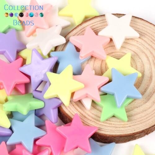 21mm 10-50pcs Colorful Acrylic Five Pointed Star Irregular Loose Beads For Jewelry Making Supplies Handmade DIY Bracelet