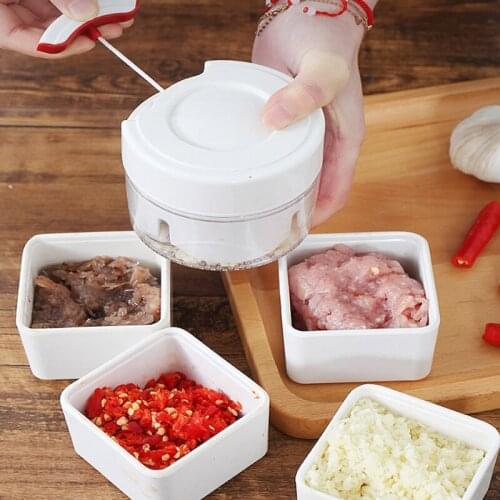 Mini Garlic Pepper Meat Masher Ginger Crusher Hand-Cranked Pepper Meat Slicer Manual Garlic Puller Kitchen Tool Household