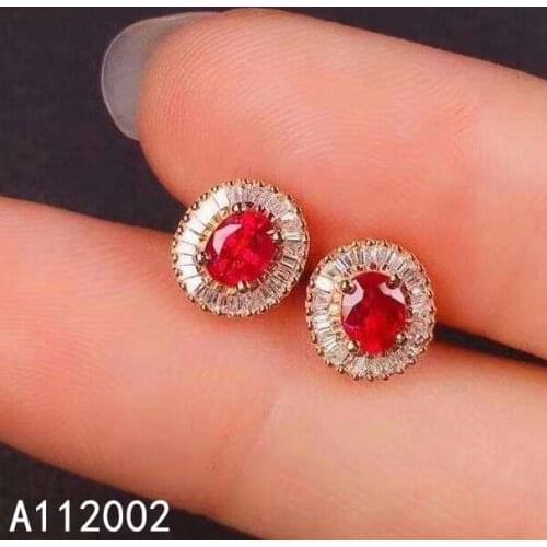 KJJEAXCMY fine jewelry natural ruby 925 sterling silver women gemstone earrings new Ear Studs support test lovely