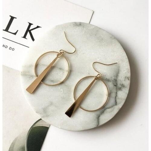 New 2020 Fashion Female Earrings For Women Jewelry Alloy Big Round Sequins Pendant Drop Earrings Boucle D'oreille Femme Pendante