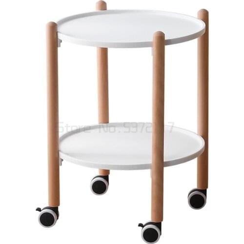 Nordic creative Danish trolley round solid wood sofa living room small edges simple corners