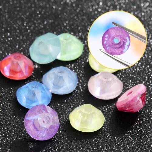 16 Cuts Glass Rhinestones With Hole 6mm Flatback Strass Shiny Glitter DIY Accessories Jewelry Making Decoration Stones
