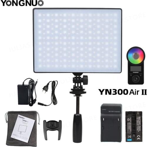 YONGNUO YN300Air II YN-300 Air Pro RGB LED Camera Video Light Optional with Battery Charger Kit Photography Light + AC Adapter