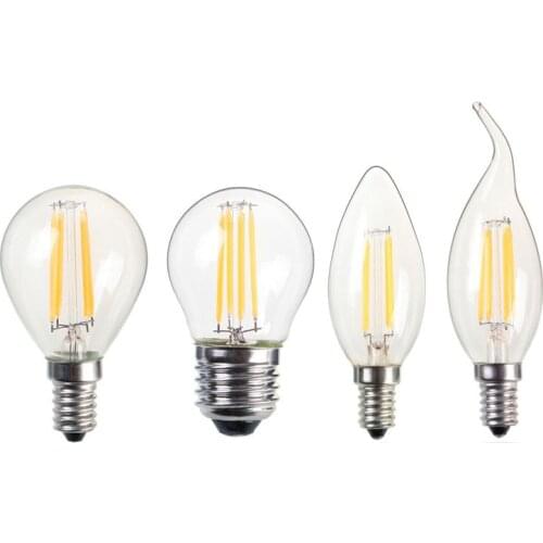 LED Candle Bulb G45 Vintage Lamp E14 LED E27 C35 C35L 220V LED Globe Light 2W 4W 6W 8W 12W Filament Edison LED Light Bulbs
