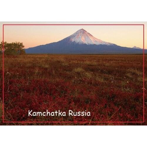 Tourist Magnets Kronotsky Volcano at Sunset, Kamchatka, Russia Travel Magnets 20521 Rectangle 78*54*3mm
