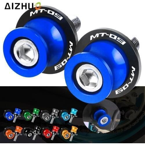 6MM Stand Screws FOR YAMAHA MT09 MT-09 SP 2017-2021 2020 CNC Aluminum Motorcycle Swingarm Slider Spools MT 09 LOGO Accessories
