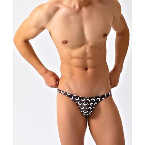 WD299 crescent moon print sexy low waist tight swimwear men swimsuits sunga men swimwear bikinis pool swim briefs samll size