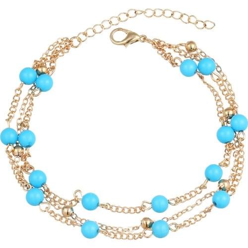 Women Anklets for Women Chaine Beach Bohemian 2018 Anklet Beads Jewelry Gift Fashion Natural Stone Beads Boho Foot Jewelry