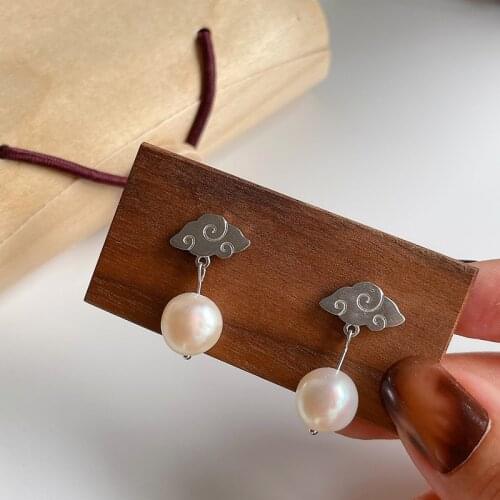 Silvology 925 Sterling Silver Pearl Clouds Stud Earrings for Women Creative Luxury Aesthetics Earrings Ladies Designers Jewelry