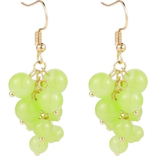 2020 Green Beads Grape Drop Earrings For Woman Jewerly Earrings Female Wedding Earrings Party Wedding Jewelry Gift