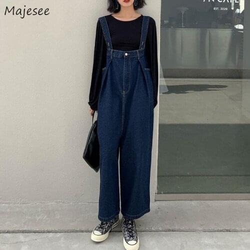 Loose Jumpsuits Women Fashion Retro Leisure High-waist Wide-leg Harajuku All-match Version Lady Chic Ulzzang Female Elegant Cozy