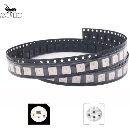 10-1000PCS WS2812B RGB LED Chip 5050SMD , WS2812 Individually Addressable Chip Pixels Black/White PCB DC5V
