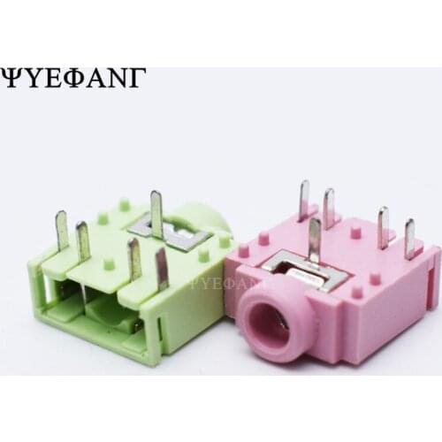 10PCS PJ-307 PJ307 3.5mm Stereo Jack Socket Audio Jack Connector PCB 3F07-5p Green Pink Black