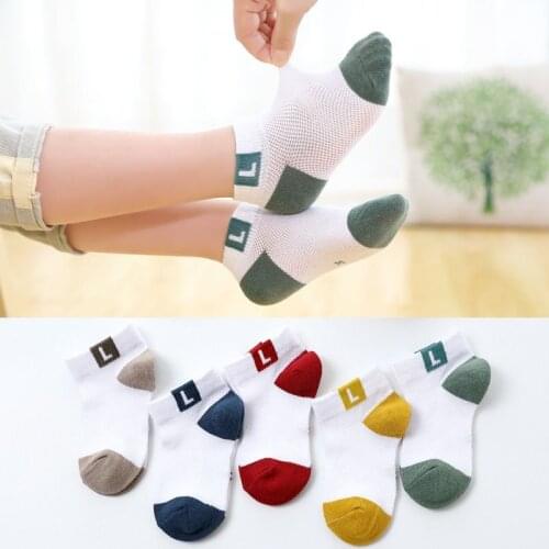 5 Pair/Lot Kids Soft Breathable Cotton Socks Boy,Girl,Baby,Cute Cartoon Summer Thin Dots Fashion Sport Socks Children Gift