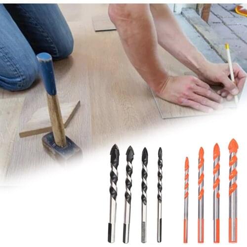 8pcs Multifunctional Alloy Triangle Drill Glass Brick Alloy Ceramic Drill Wood Hole Opener Flashlight Drill Bit