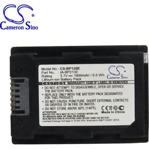 Cameron Sino 1800mah battery for SAMSUNG HMX-S10/15/16 H200 F44 IA-BP210E F40 F43 F44 SMX-F44RN SMX-F44SN Camera Battery