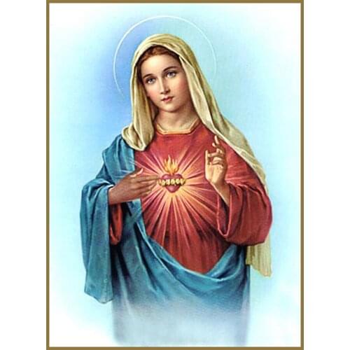 Full Drill 5d Diamond Painting Mother of God Virgin Mary DIY Round Rhinestone Mosaic Embroidery Cross Stitch Home Wall Decor Art