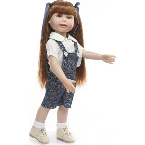 American princess Full vinyl Silicone Baby Doll Toys for Realistic 45cm bebes Reborn menina boneca princess doll gifts