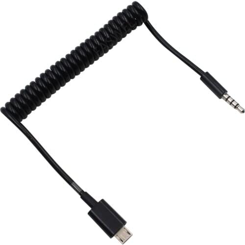 Audio DC 3.5mm Male to USB Micro 5Pin Male Adapter Power Charge Cable 1m Black