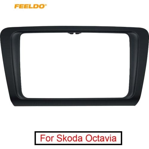 FEELDO Car 2DIN Radio Audio Fascia Frame Panel Dash Mount Kit Adapter With Inner Trim For Skoda Octavia (2014+) #5250