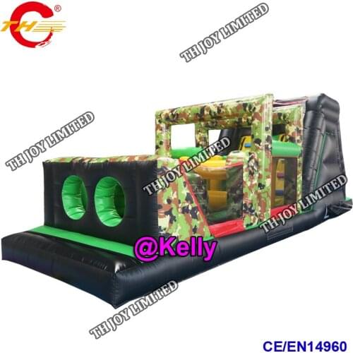 Free shipping 8x2.5x3mH inflatable obstacle for sale, military color inflatable obstacle course for adults big inflatable game