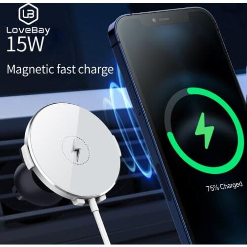 LOVEBAY Wireless Car Charger Quick Charge For iPhone 12 Pro max Magsafe Car Mobile Phone USB C Charger Car adapter Fast Charging