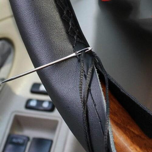 Car Steering Wheel Covers Hand Sewing Fits Outer Diameter of 37-38CM DIY Genuine Leather Braid On The Steering-Wheel Of Car