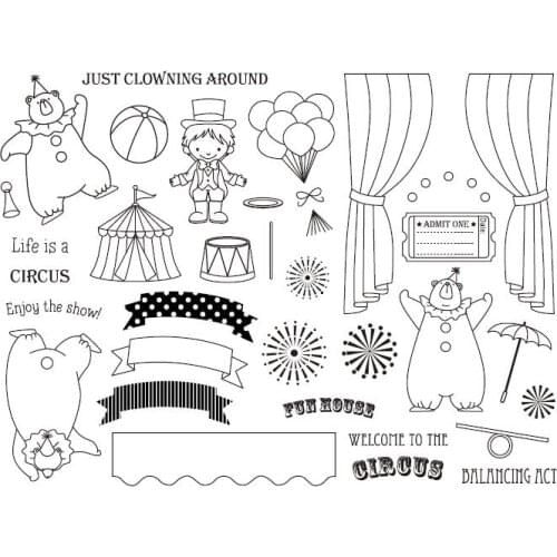 Circus Transparent Clear Silicone Stamps for DIY Scrapbooking/Card Making/Kids Christmas Fun Decoration Supplies A739