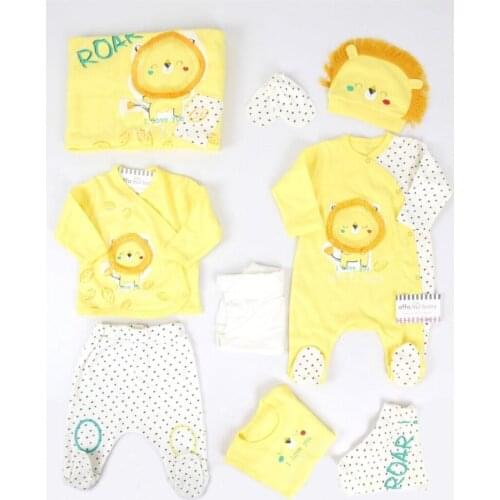 Male Baby Yellow Sleepyhead Lion 10 Piece Children Clothes Clothing Sets Newborn