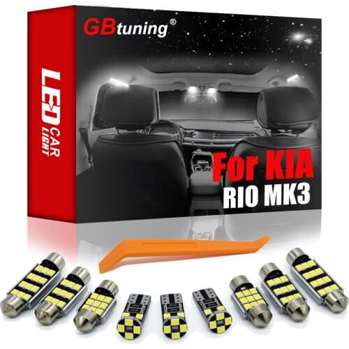 GBtuning No Error LED Interior Light Kit 7PCS For KIA For RIO MK3 2011 2012 2013 2014 2015 2016 Car Reading Bulb Accessories
