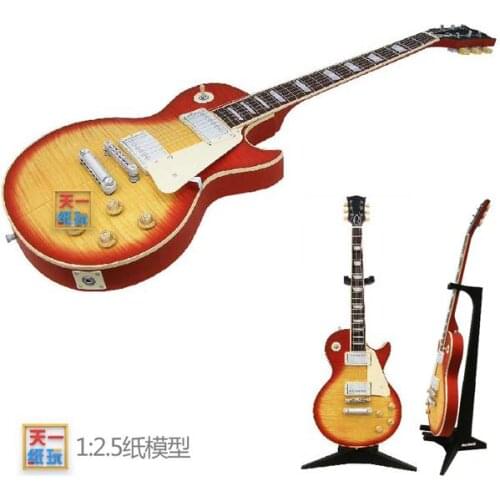 Guitar 3D Paper Model DIY Handmade Stereo Instrument Origami Toy Paper Model