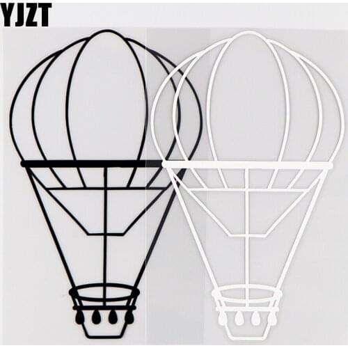 YJZT 9.8×15.8CM Interesting Hot Air Balloon Car Window Decor Vinyl Decal Car Sticker Black / Silver 10A-0441
