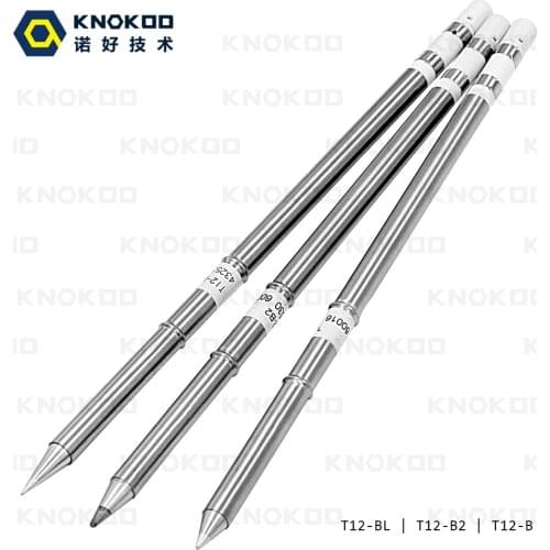 KNOKOO Lead free replacement solder iron tips T12-B T12-BL T12-B2 for FX951/FX 952 solder station FM2027/FM2028 Iron
