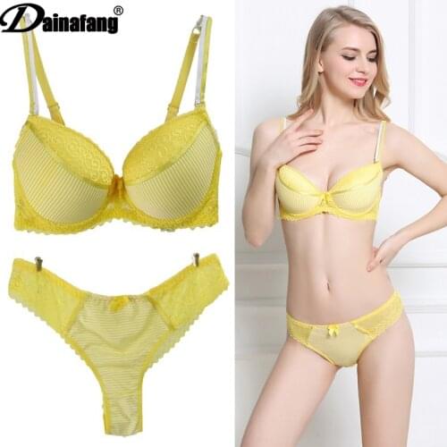 DaiNaFang New Sexy Cisexual BCDE Cup Bras Set Short Sleeve Luxury Lace Up Lingerie Sets Girls Brasia Fashion Underwear