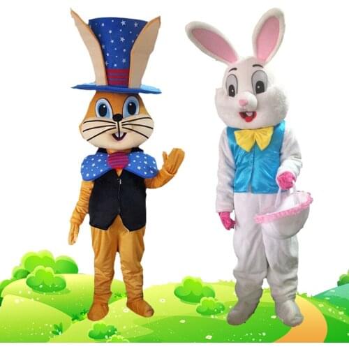 Cosplay Costumes Rabbit Mascot Costume Bugs Rabbit Hare Easter Adult Mascot Halloween Party Fancy Dress Mascot Costume