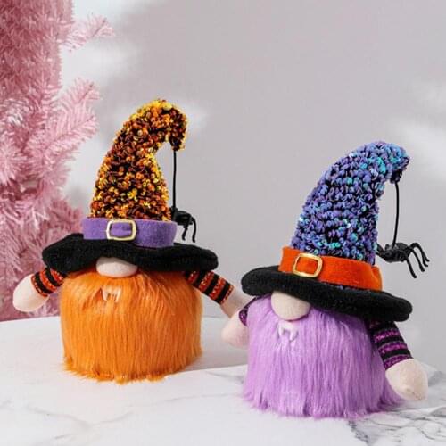 Halloween Faceless Doll Anti-fade Fabric LED Faceless Toy Halloween Desktop Ornaments Decoration for Home Festive Party Supplies