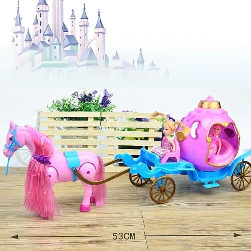 53cm New Girl Doll Toys Electric horse Carriage Birthdays Girl Gifts For Kids toys for children
