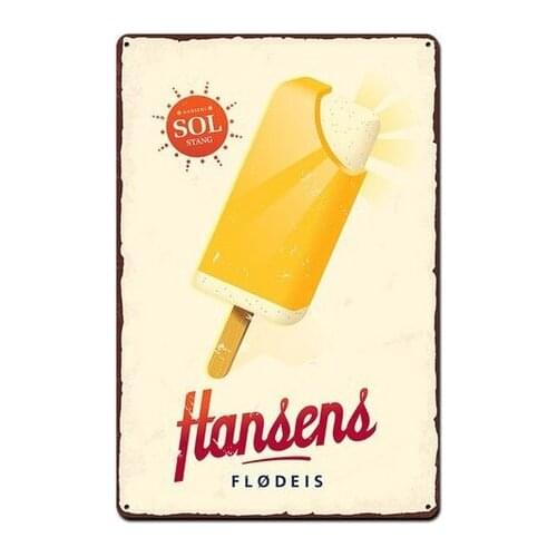 Ice cream Metal Sign Vintage Tin Sign Plaque Metal Vintage Wall Decor for Ice cream shop Retro Metal Posters Iron Painting
