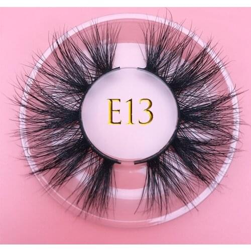 Mikiwi E13 false eyelashes 25mm 3D REAL MINK lashes thick strip lashes custom packaging label makeup dramatic long mink lashes