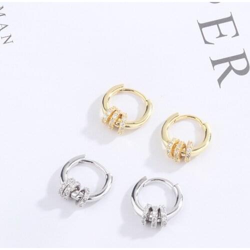 Fashion Cz Small Round Hoop Earrings Gold Sliver Color Circle Hoop Earrings For Women Jewellery