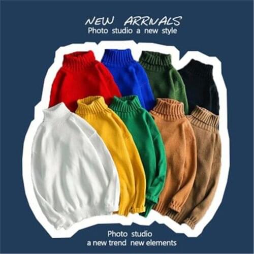 Men Clothes Sweaters Male Knitwear sweater Solid colors Sturtleneck Sweater korean clothes Casual mens jumpers свитер Pull Homme