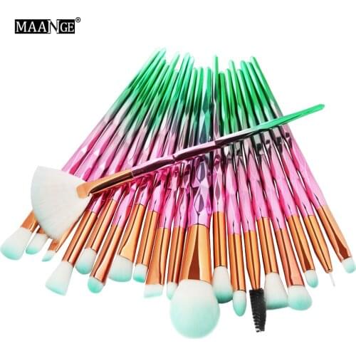 MAANGE 7-20Pcs Diamond Makeup Brushes Set Powder Foundation Blush Blending Eye shadow Lip Cosmetic Beauty Make Up Brush Tool Kit